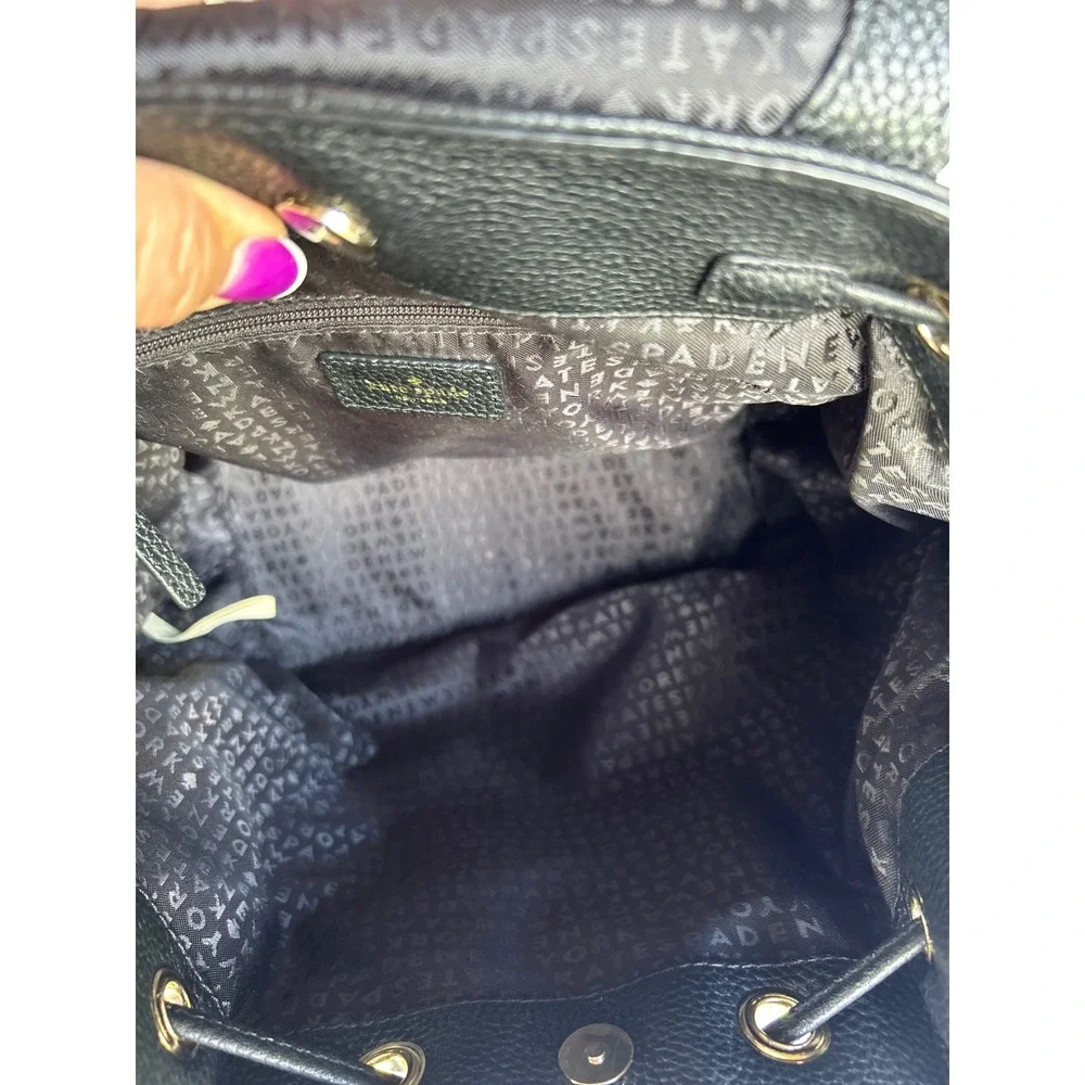 Kate Spade NY Mulberry Street Breezy Black Pebbled Leather Designer Backpack